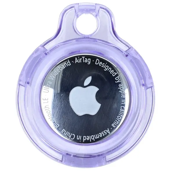 Bizon Case Locator Keychain Apple AirTag clear-purple