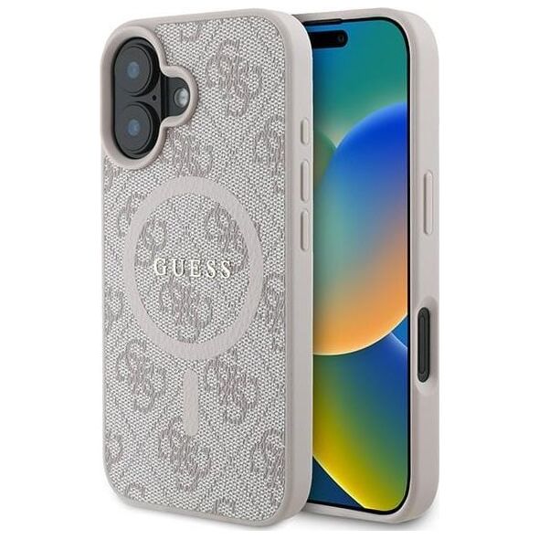Guess Guess GUHMP16MG4GFRP iPhone 16 Plus 6.7" różowy/pink hardcase 4G Ring Classic Logo MagSafe