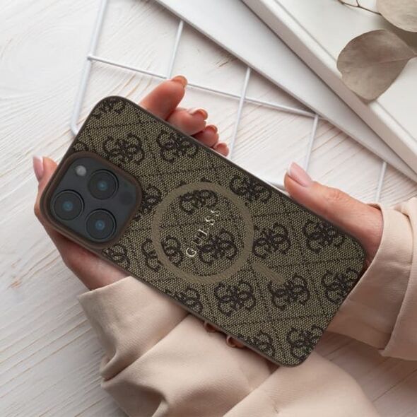 Guess Guess GUHMP16MG4GFRP iPhone 16 Plus 6.7" różowy/pink hardcase 4G Ring Classic Logo MagSafe