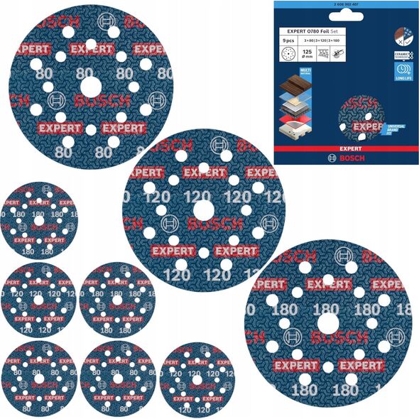 ΛΕΠΤΟΜΕΡΗΣ ΧΑΡΤΙ BOSCH EXPERT O780,125,SET,9PC