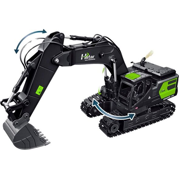 LeanToys Koparka Gąsienicowa Zdalnie Sterowana 2.4G 11CH Czarna