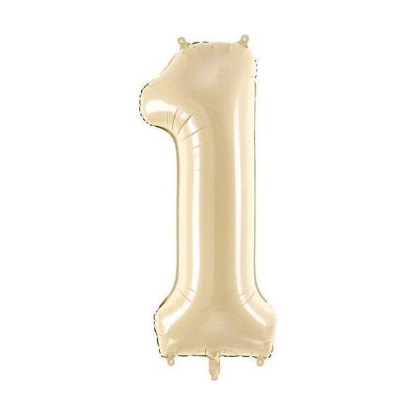 Balon fol.Cyfra 1 72cm beż 34983