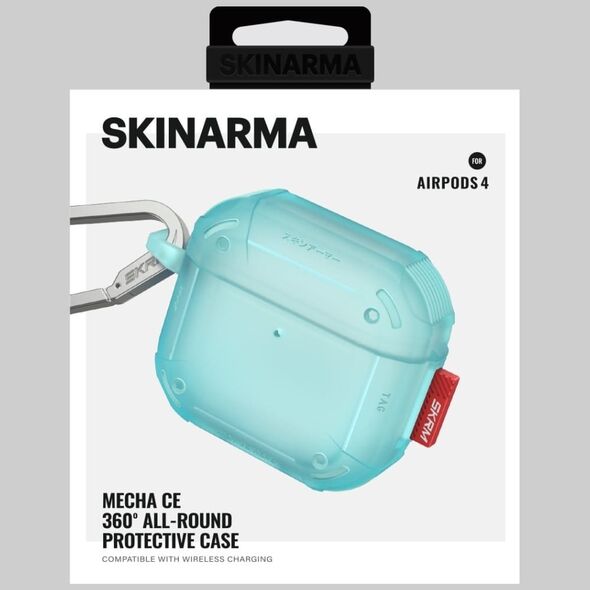 Θήκη SKINARMA Mecha CE για AirPods 4 τιρκουάζ