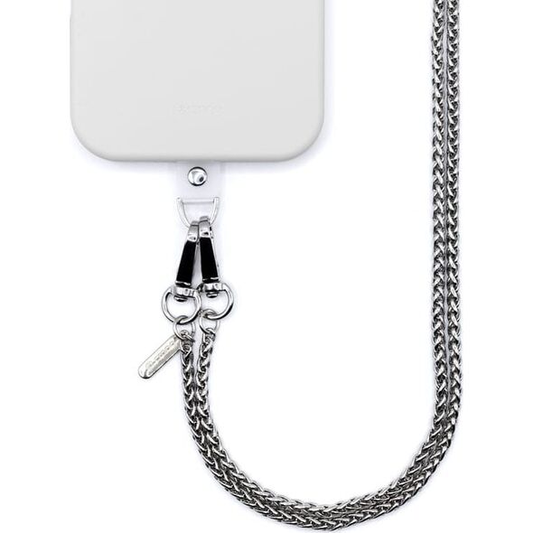 Crong Phone Crossbody - smycz zawieszka do telefonu srebrna - Gwarancja bezpieczeństwa. Proste raty. Bezpłatna wysyłka od 170 zł.