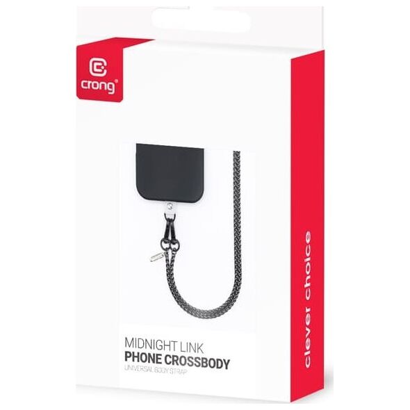 Crong Phone Crossbody - smycz zawieszka do telefonu czarna - Gwarancja bezpieczeństwa. Proste raty. Bezpłatna wysyłka od 170 zł.