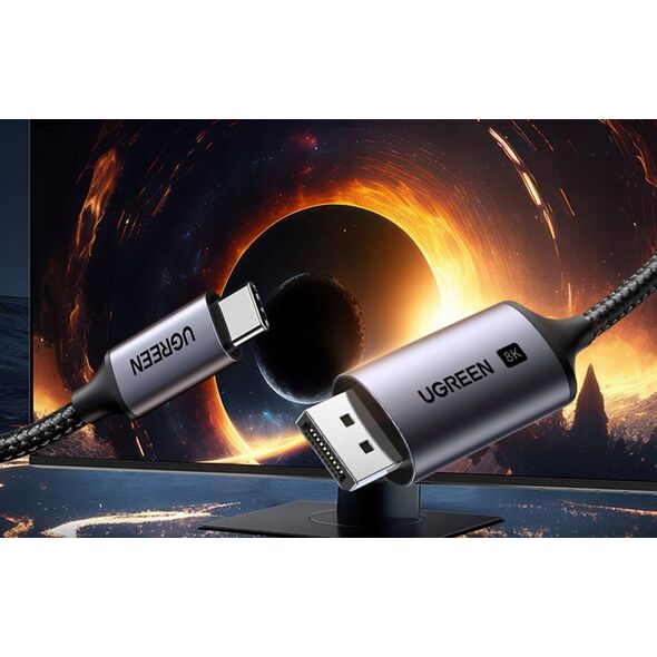 Kabel USB Ugreen USB-C - DisplayPort 2 m Szary (6941876221585)