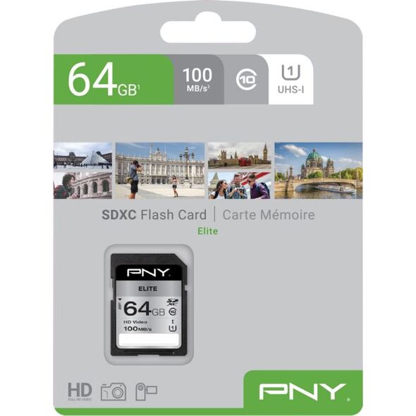 Karta PNY Elite SDXC 64 GB Class 10 UHS-I/U1  (P-SD64GU1100EL-GE)