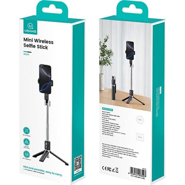 Selfie Stick USAMS ZB324 Mini Wireless μαύρο
