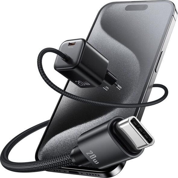Φορτιστής τοίχου USAMS JC Series CC261 20W GaN Mini Fast Charger 2xUSB-C λευκό