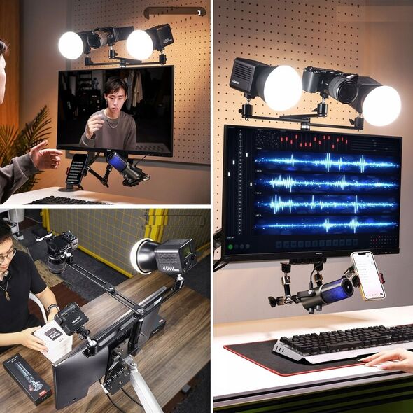 Uchwyt Mocowanie VESA na Monitor + 3x Ramię Głowica 3D 1/4'' Ulanzi / VS01