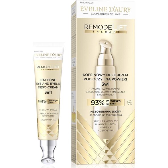 EVELINE D`AURY  Remodelift Therapy Kofeinowy Mezo-Krem 3w1 pod oczy i na powieki 15 ml
