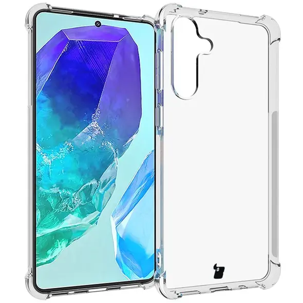 Bizon Case Clear Pack case + 2x screen glass + lens glass Samsung Galaxy M55 5G clear