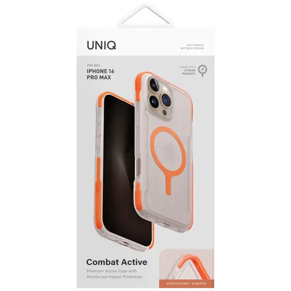 UNIQ Combat Active Apple iPhone 16 Pro Max Magclick Charging orange