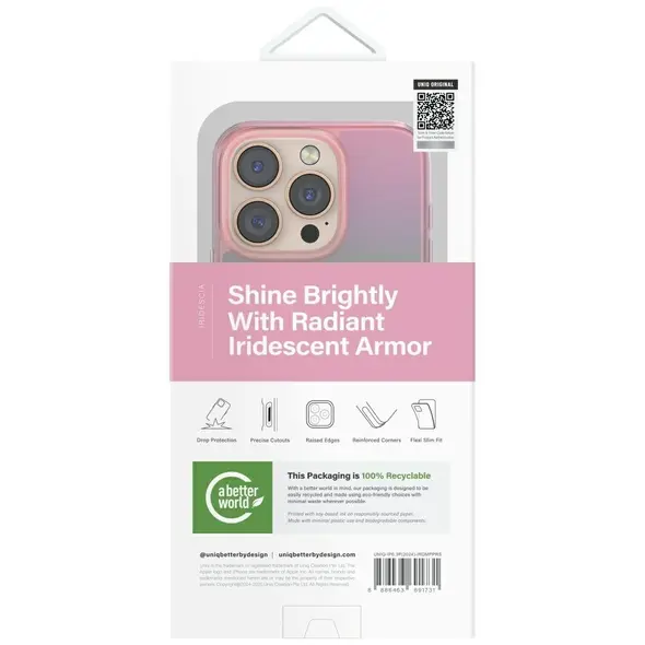 UNIQ Iridescia Apple iPhone 16 Pro Magclick Charging pink prism