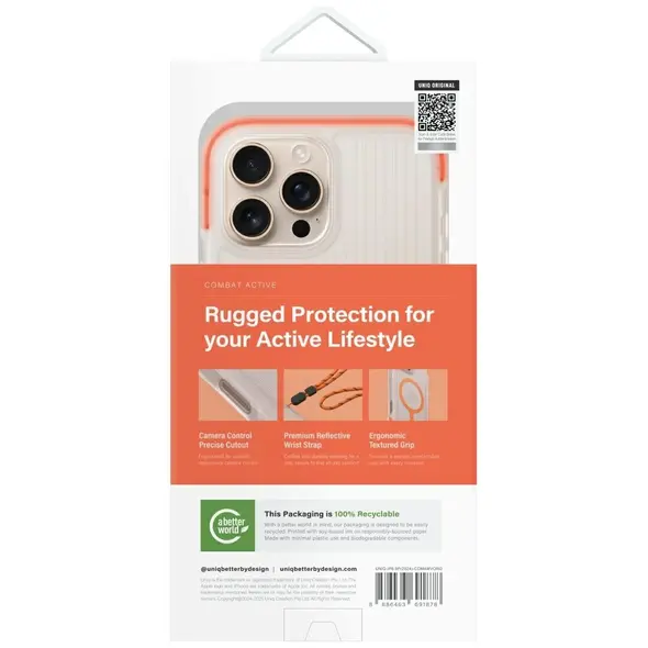 UNIQ Combat Active Apple iPhone 16 Pro Max Magclick Charging orange