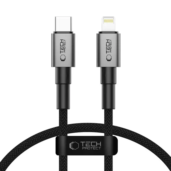 Tech-Protect Ultraboost DNA USB-C / Lightning Cable PD 27W / 3A 25cm Iron Grey