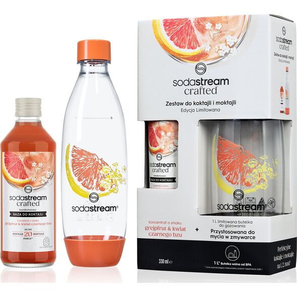 Sodastream Zestaw Crafted Kit Grejpfrut & Kwiat Czarnego Bzu 330 ml i butelka Fuse 1L