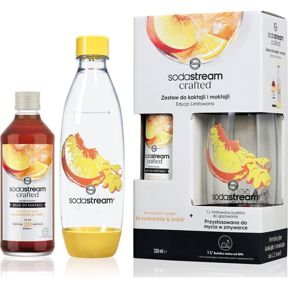 Sodastream Zestaw Crafted Kit Brzoskwinia & Imbir 330 ml i butelka Fuse 1L