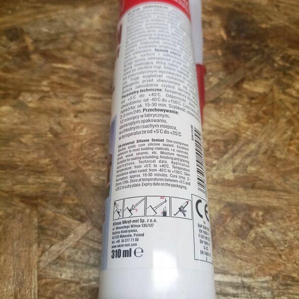 Καθολική Σιλικόνη SUN-310-BB ΚΑΡΤΟΥΣ 310&nbsp|ml ΔΙΑΦΑΝΗΣ WKRĘT-MET KLIMAS