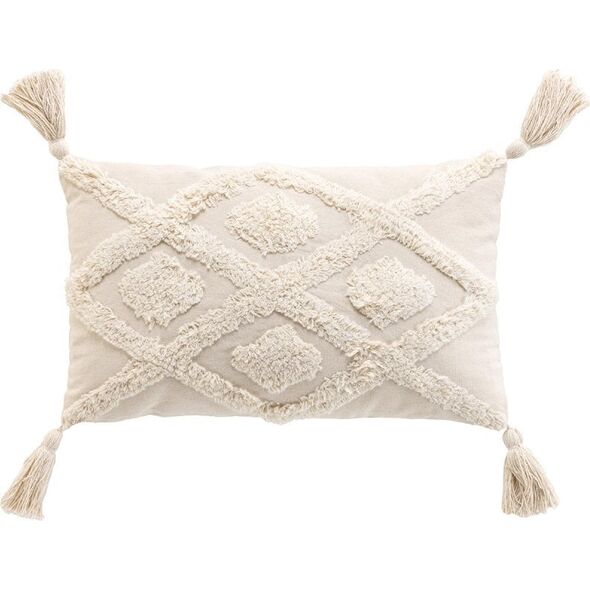 Μαξιλάρι με κρόσσια και σχέδιο tufted, 30 x 50 cm, INCA