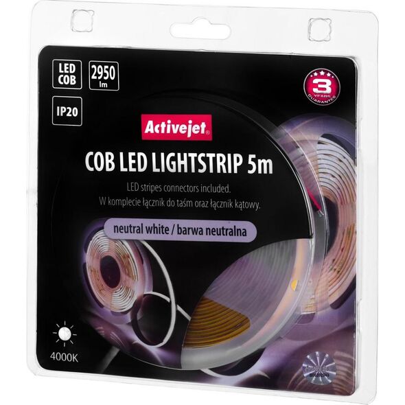 Taśma LED Activejet Taśma LED COB 5m barwa neutralna IP20