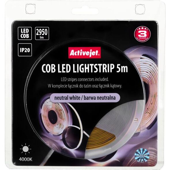Taśma LED Activejet Taśma LED COB 5m barwa neutralna IP20
