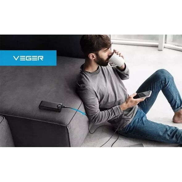 Powerbank  Powerbank Bateria zewnętrzna VEGER L20S - 20 000mAh LCD Quick Charge PD 20W czarny (VP2039PD  / W2039PD )
