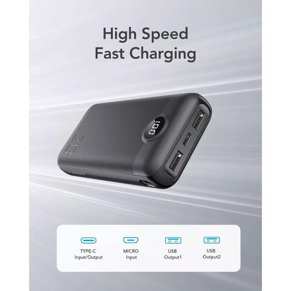 Powerbank  Powerbank Bateria zewnętrzna VEGER L20S - 20 000mAh LCD Quick Charge PD 20W czarny (VP2039PD  / W2039PD )