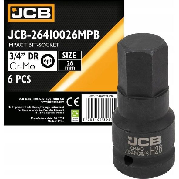 JCB Καρυδάκι-μπιτ κρουστικό 3/4" 26mm (6-γωνιακό)
