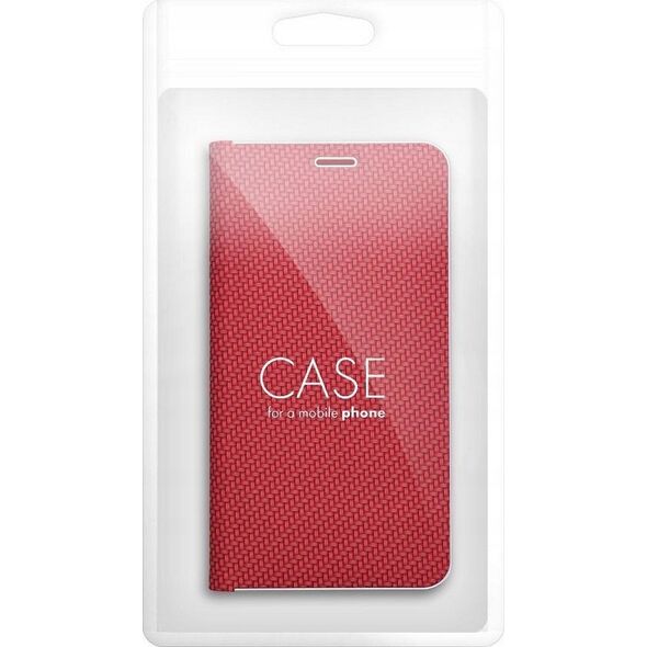 Θήκη LUNA Book Carbon για XIAOMI Redmi Note 14 PRO 5G / 14 PRO PLUS 5G κόκκινο