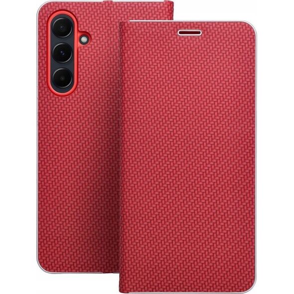 Θήκη LUNA Book Carbon για XIAOMI Redmi Note 14 PRO 5G / 14 PRO PLUS 5G κόκκινο