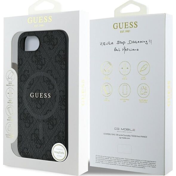 Etui Guess 4G Ring Classic Logo MagSafe  do iPhone 16e czarny