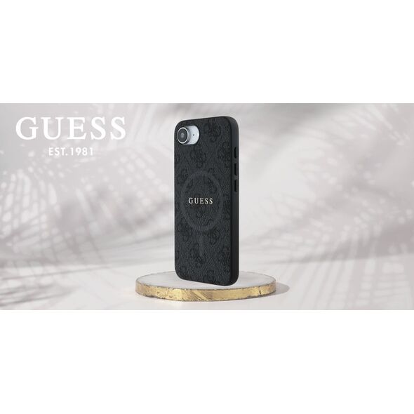 Etui Guess 4G Ring Classic Logo MagSafe  do iPhone 16e czarny