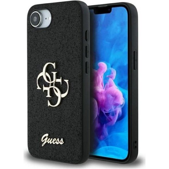 Etui Guess Fixed Glitter Big 4G do       iPhone 16e czarny