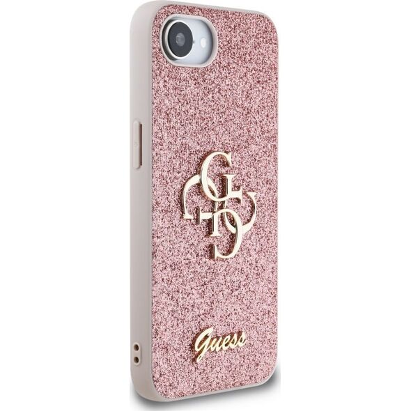 Etui Guess Fixed Glitter Big 4G do       iPhone 16e różowy