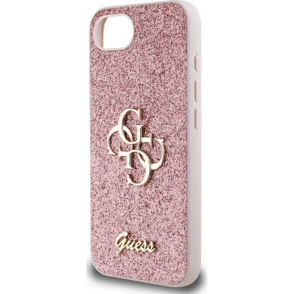 Etui Guess Fixed Glitter Big 4G do       iPhone 16e różowy