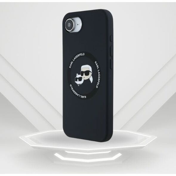 Etui Karl Lagerfeld Silicone             Karl&Choupette Heads MagSafe do iPhone 16e czarny