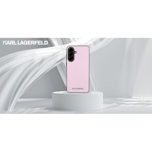 Etui Karl Lagerfeld Saffiano Metal Logo  do Samsung Galaxy A56 różowy