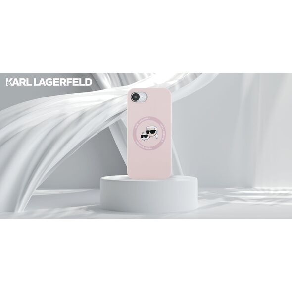 Etui Karl Lagerfeld Silicone             Karl&Choupette Heads MagSafe do iPhone 16e różowy