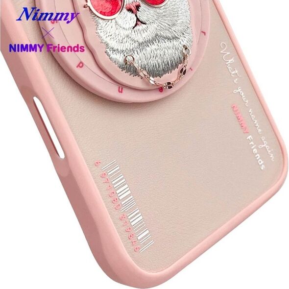 Etui Nimmy Glasses Cool Cat do iPhone 16  różowy standard