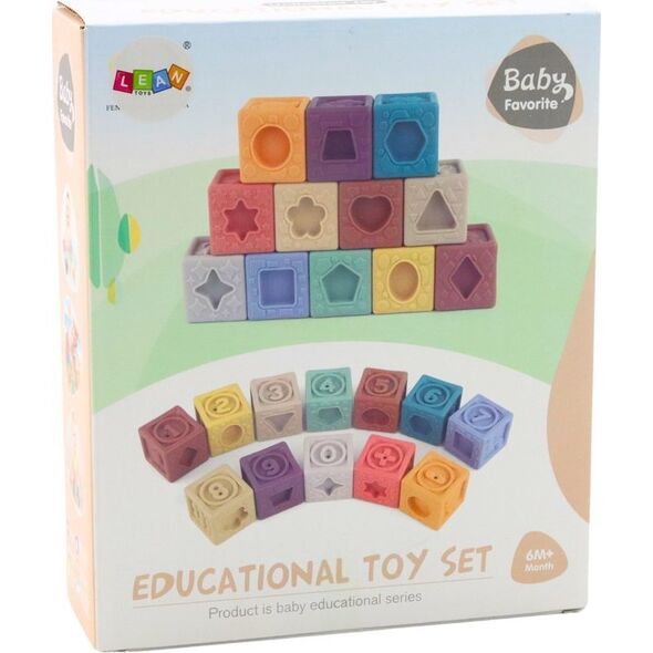 Klocki Miękkie Sensoryczne Edukacyjne Strukturowe Kolorowe 12szt EDUKAMP
