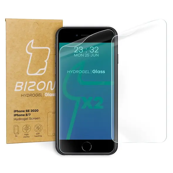 Bizon Glass Hydrogel Apple iPhone SE 2022/2020/ 8/ 7 [2 PACK]