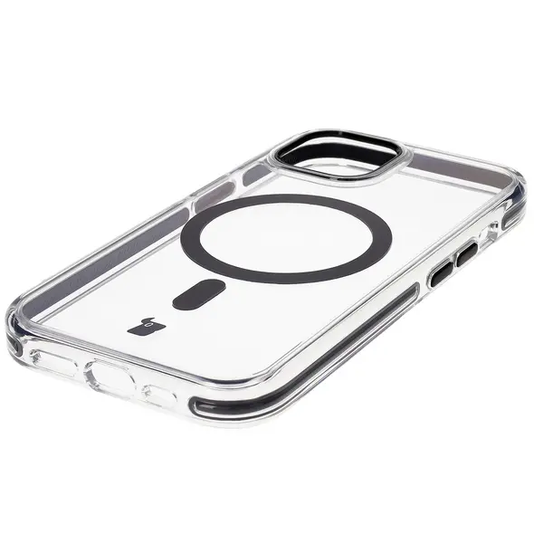 Bizon Case Marco Apple iPhone 15 clear with black frame