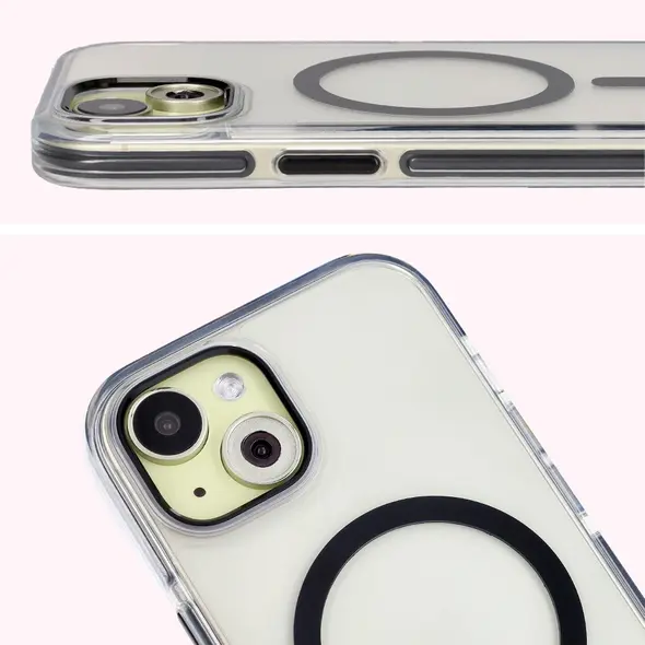 Bizon Case Marco Apple iPhone 15 clear with black frame