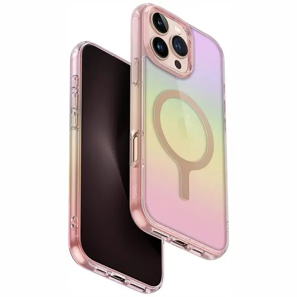 UNIQ Iridescia Apple iPhone 16 Pro Max Magclick Charging pink prism