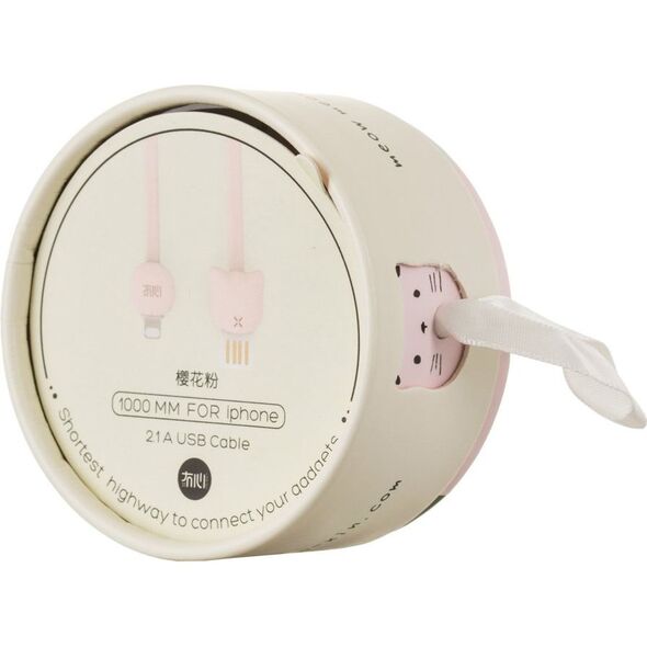 Kabel USB maoxin Maoxin Vitality Cat Series kabel USB Lightning 1M 2.1A różowy