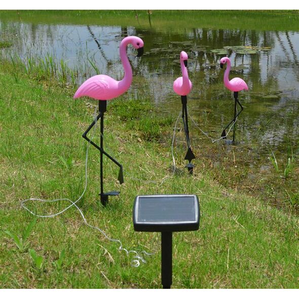 Aptel 3 Solarne lampy ogrodowe LED Flamingi IP65 (ZD50K)