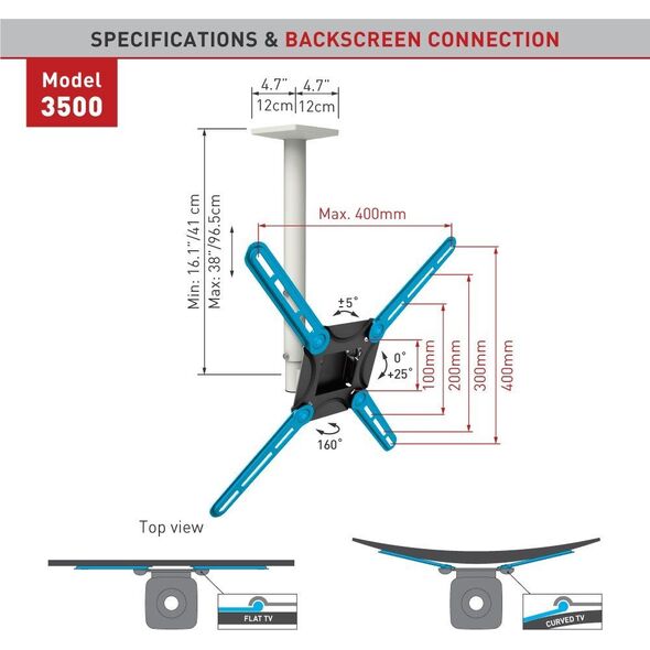 Barkan Uchwyt sufitowy 3500 29'' - 65''
