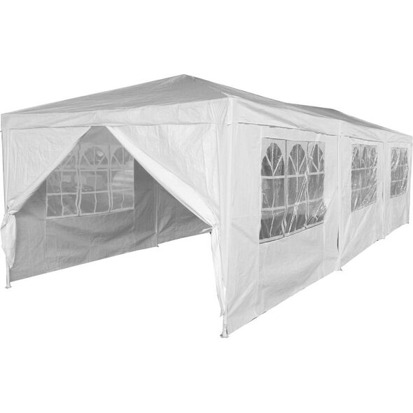 Saska Garden Pawilon altana namiot ogrodowy cateringowy pe 9x3m + 8 ścianek biały