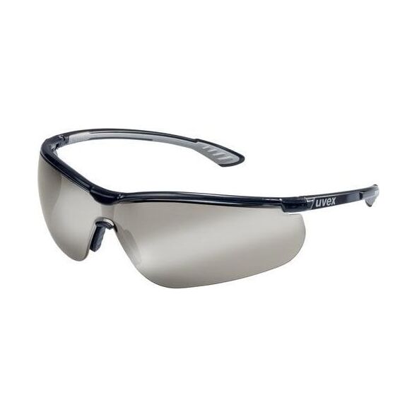 Γυαλιά προστασίας Uvex Sportstyle, γκρι φακός, αντιθαμβωτικά από μέσα, επίστρωση Silvermirror, μαύροι/γκρι βραχίονες Συσκευασμένα σε λιανική χάρτινη συσκευασία 1 τεμ